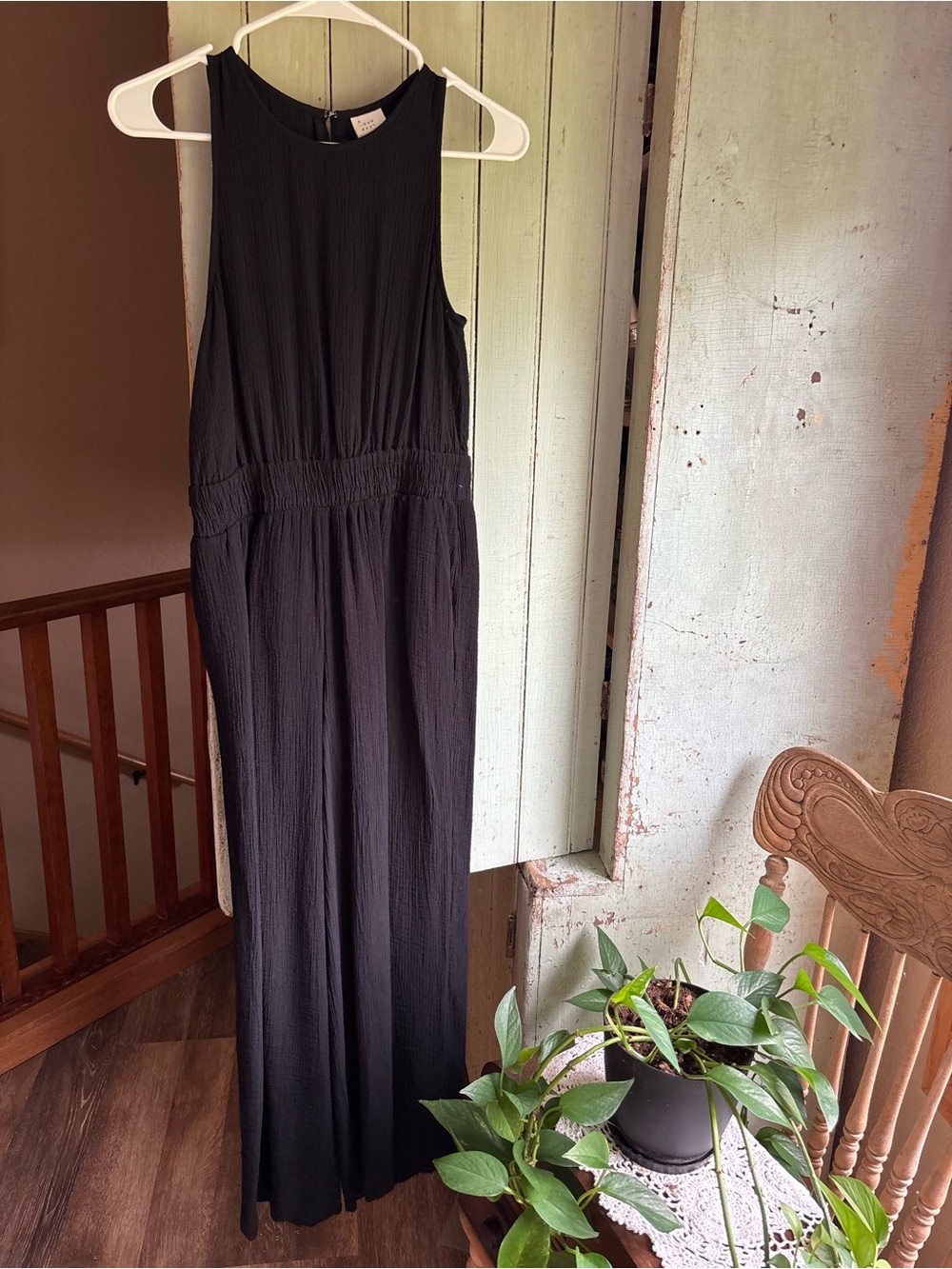 a new day Black Wide Leg Jumpsuit with Gathered Waist